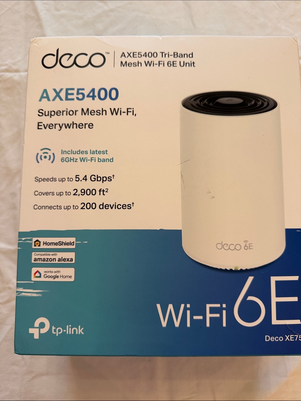 TP-Link Deco AXE5400 White Mesh Wi‑Fi 6E Router Unit NWOT